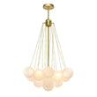 Load image into Gallery viewer, LightFixturesUSA-Cluster Frosted Glass Bubble Chandelier-Chandelier-19 Globes-Brass