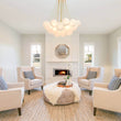 Load image into Gallery viewer, LightFixturesUSA-Cluster Frosted Glass Bubble Chandelier-Chandelier-37 Globes-Brass