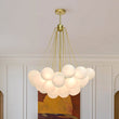 Load image into Gallery viewer, LightFixturesUSA-Cluster Frosted Glass Bubble Chandelier-Chandelier-37 Globes-Brass