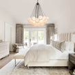 Load image into Gallery viewer, LightFixturesUSA-Cluster Frosted Glass Bubble Chandelier-Chandelier-37 Globes-Brass