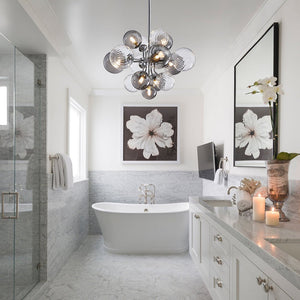 LightFixturesUSA-Cluster Glass Globe Bubble Chandelier 23.6"/31.5" Wide Large Chandelier-Chandelier-31.5 in-