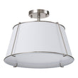 Load image into Gallery viewer, LightFixturesUSA-Contemporary Wide Linen Drum Brass Semi Flush Mount-Ceiling Light-4-Lt-Nickel (Pre-Order)