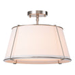 Load image into Gallery viewer, LightFixturesUSA-Contemporary Wide Linen Drum Brass Semi Flush Mount-Ceiling Light-4-Lt-Nickel (Pre-Order)