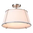 Load image into Gallery viewer, LightFixturesUSA-Contemporary Wide Linen Drum Brass Semi Flush Mount-Ceiling Light-4-Lt-Nickel (Pre-Order)
