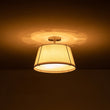 Load image into Gallery viewer, LightFixturesUSA-Contemporary Wide Linen Drum Brass Semi Flush Mount-Ceiling Light-4-Lt-Nickel (Pre-Order)