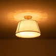 Load image into Gallery viewer, LightFixturesUSA-Contemporary Wide Linen Drum Brass Semi Flush Mount-Ceiling Light-Brass-4-Lt