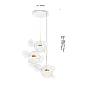LightFixturesUSA-Creative Cluster Globe Glass Bubble Chandelier-Pendant Light-Round Canopy-