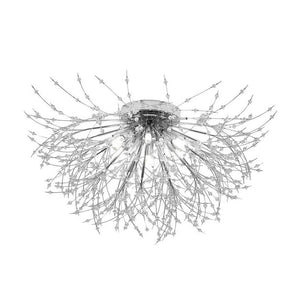 LightFixturesUSA-Crystal Dandelion Chandelier Flush Mount-Flush Mount Light-Chrome-6-Light