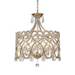 Load image into Gallery viewer, LightFixturesUSA-French Antique 5-Light Crystal Accents Drum Chandelier-Chandelier-20in.-