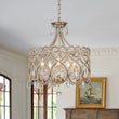 Load image into Gallery viewer, LightFixturesUSA-French Antique 5-Light Crystal Accents Drum Chandelier-Chandelier-20in.-