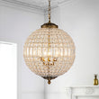 Load image into Gallery viewer, LightFixturesUSA-French Antique Brass Crystal Globe Chandelier-Chandelier-M / 3-Lt-