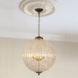 Load image into Gallery viewer, LightFixturesUSA-French Antique Brass Crystal Globe Chandelier-Chandelier-M / 3-Lt-