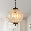 Load image into Gallery viewer, LightFixturesUSA-French Antique Brass Crystal Globe Chandelier-Chandelier-S / 1-Lt-