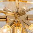 Load image into Gallery viewer, LightFixturesUSA-French Gold Layered Ginkgo Leaf Textured Glass Chandelier-Chandelier-Gold-