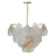 Load image into Gallery viewer, LightFixturesUSA-French Gold Layered Ginkgo Leaf Textured Glass Chandelier-Chandelier-Gold-
