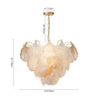 Load image into Gallery viewer, LightFixturesUSA-French Gold Layered Ginkgo Leaf Textured Glass Chandelier-Chandelier-Gold-