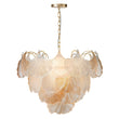 Load image into Gallery viewer, LightFixturesUSA-French Gold Layered Ginkgo Leaf Textured Glass Chandelier-Chandelier-Gold-