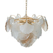 Load image into Gallery viewer, LightFixturesUSA-French Gold Layered Ginkgo Leaf Textured Glass Chandelier-Chandelier-Gold-