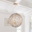 Load image into Gallery viewer, LightFixturesUSA-French Gold Leaf Blossom Crystal Floral Orb Chandelier-Chandelier-20in./6-Lt-