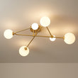 Load image into Gallery viewer, LightFixturesUSA-Frosted Bubble Linear Sputnik Semi Flush Mount-Ceiling Light--