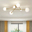 Load image into Gallery viewer, LightFixturesUSA-Frosted Bubble Linear Sputnik Semi Flush Mount-Ceiling Light--
