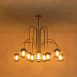 Load image into Gallery viewer, LightFixturesUSA-Glam 10-Light Blue Glass Globe Bubble Chandelier-Chandelier-Brass-