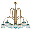 Load image into Gallery viewer, LightFixturesUSA-Glam 10-Light Blue Glass Globe Bubble Chandelier-Chandelier-Brass-