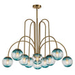 Load image into Gallery viewer, LightFixturesUSA-Glam 10-Light Blue Glass Globe Bubble Chandelier-Chandelier-Brass-