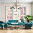 Load image into Gallery viewer, LightFixturesUSA-Glam 10-Light Blue Glass Globe Bubble Chandelier-Chandelier-Brass-