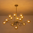 Load image into Gallery viewer, LightFixturesUSA-Glam 13-Light Sputnik Glass Globe Bubble Chandelier-Chandelier-Brass-