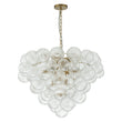 Load image into Gallery viewer, LightFixturesUSA-Glam Brass Cluster Ribbed Glass Globe Bubble Chandelier-Chandelier-Brass-