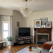 Load image into Gallery viewer, LightFixturesUSA-Glam Brass Cluster Ribbed Glass Globe Bubble Chandelier-Chandelier-Brass-