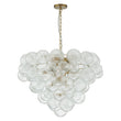Load image into Gallery viewer, LightFixturesUSA-Glam Brass Cluster Ribbed Glass Globe Bubble Chandelier-Chandelier-Brass-