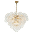 Load image into Gallery viewer, LightFixturesUSA-Glam Brass Cluster Ribbed Glass Globe Bubble Chandelier-Chandelier-Brass-