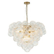 Load image into Gallery viewer, LightFixturesUSA-Glam Brass Cluster Ribbed Glass Globe Bubble Chandelier-Chandelier-Brass-