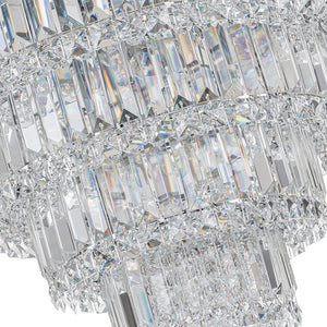 LightFixturesUSA-Glam Luxe Chrome 5-Tier Crystal Round Chandelier-Chandelier-Chrome-