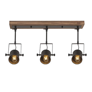 LightFixturesUSA-Industrial 3-Light Semi Flush Track Light-Ceiling Light--