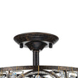 Load image into Gallery viewer, LightFixturesUSA-Luxe Moroccan Antique Crystal Drum Semi Flush Mount-Ceiling Light-Black-