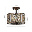 Load image into Gallery viewer, LightFixturesUSA-Luxe Moroccan Antique Crystal Drum Semi Flush Mount-Ceiling Light-Black-