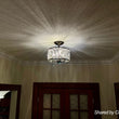Load image into Gallery viewer, LightFixturesUSA-Luxe Moroccan Antique Crystal Drum Semi Flush Mount-Ceiling Light-Black (Pre-Order)-