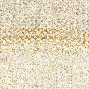 LightFixturesUSA-Luxury 2-Tier LED Cascade Crystal Round Chandelier-Chandelier-Brass (Pre-Order)-