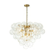 Load image into Gallery viewer, LightFixturesUSA-Luxury Brass Cluster Clear Glass Globe Bubble Chandelier-Chandelier-Brass (Pre-Order)-