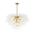 Load image into Gallery viewer, LightFixturesUSA-Luxury Brass Cluster Clear Glass Globe Bubble Chandelier-Chandelier-Brass (Pre-Order)-