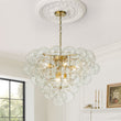 Load image into Gallery viewer, LightFixturesUSA-Luxury Brass Cluster Clear Glass Globe Bubble Chandelier-Chandelier-Brass (Pre-Order)-