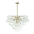 Load image into Gallery viewer, LightFixturesUSA-Luxury Brass Cluster Clear Glass Globe Bubble Chandelier-Chandelier-Brass (Pre-Order)-