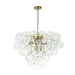 Load image into Gallery viewer, LightFixturesUSA-Luxury Brass Cluster Clear Glass Globe Bubble Chandelier-Chandelier-Brass (Pre-Order)-