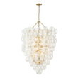 Load image into Gallery viewer, LightFixturesUSA-Luxury Cascade Cluster Ribbed Glass Bubble Entry Chandelier-Chandelier-Brass-