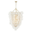 Load image into Gallery viewer, LightFixturesUSA-Luxury Cascade Cluster Ribbed Glass Bubble Entry Chandelier-Chandelier-Brass-