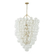 Load image into Gallery viewer, LightFixturesUSA-Luxury Cascade Cluster Ribbed Glass Bubble Entry Chandelier-Chandelier-Brass-