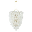 Load image into Gallery viewer, LightFixturesUSA-Luxury Cascade Cluster Ribbed Glass Bubble Entry Chandelier-Chandelier-Brass-